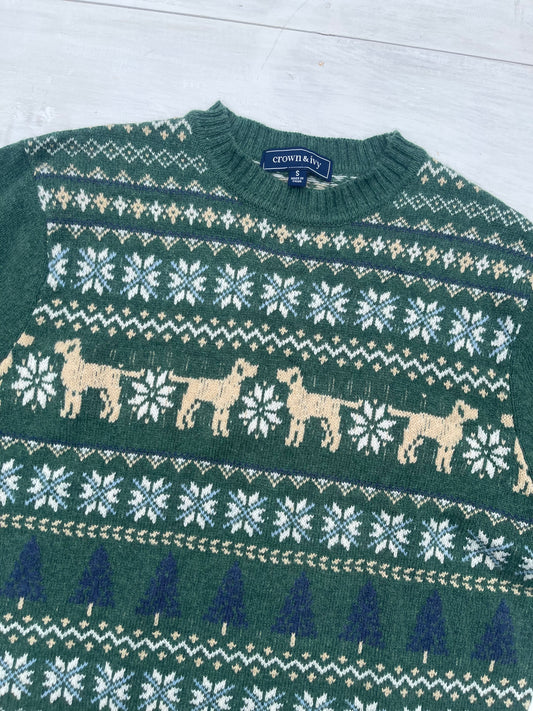 Suéter navideño perros, S