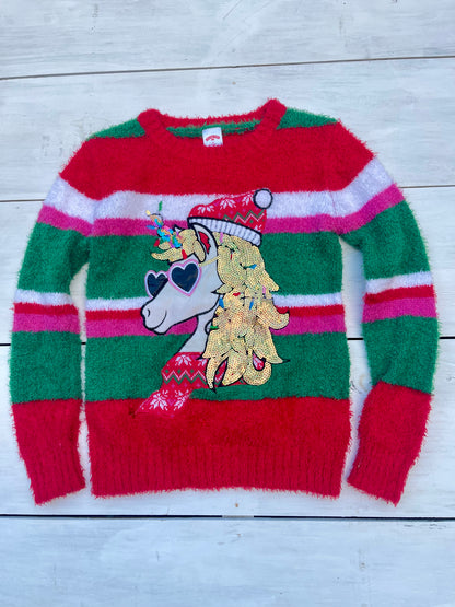 Suéter Unicornio Navideño, 7–8 años