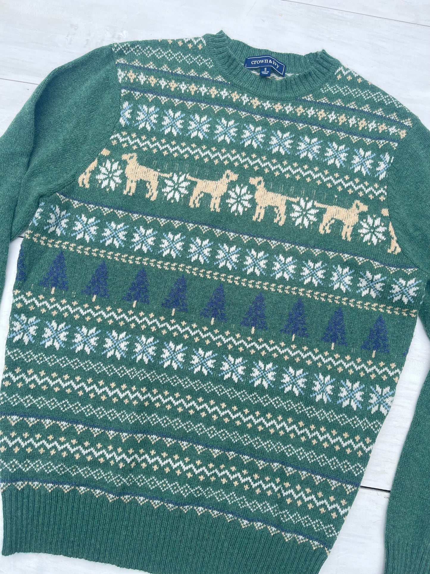 Suéter navideño perros, S