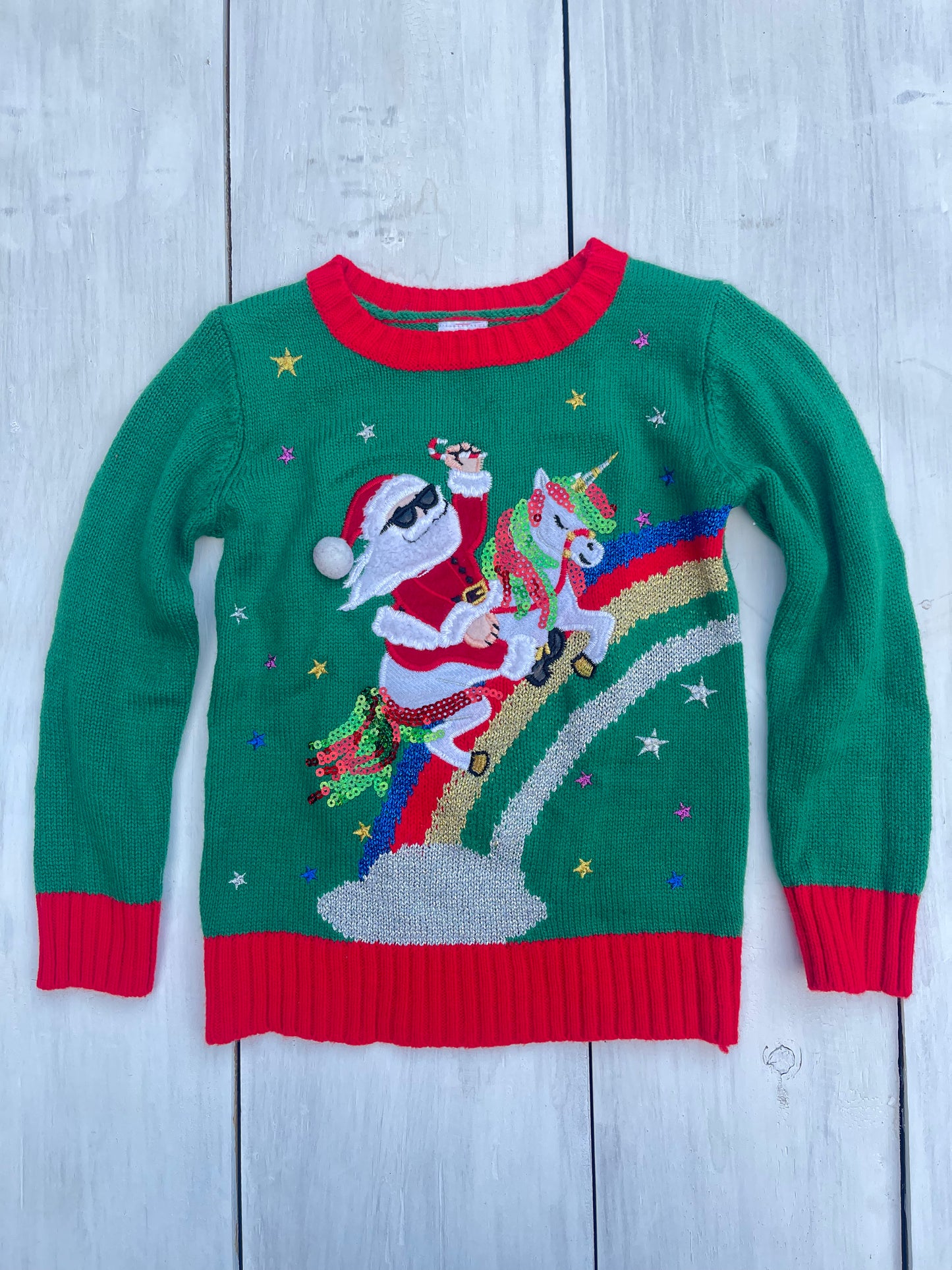 Suéter Santa con Unicornio, 4–5 años