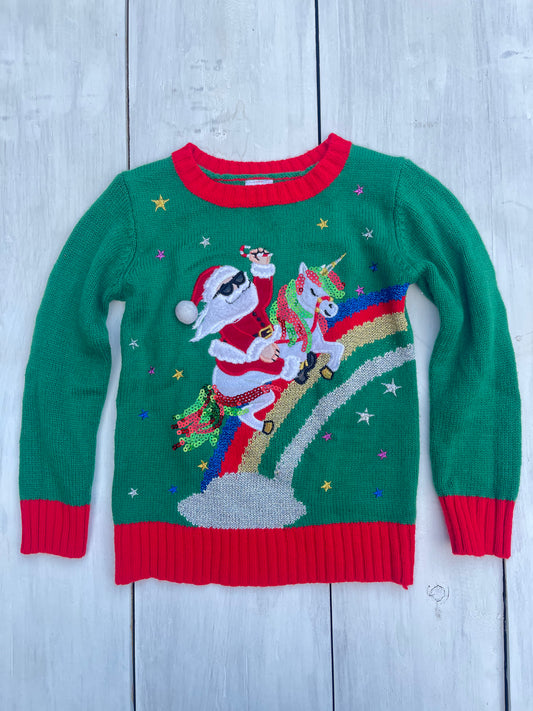 Suéter Santa con Unicornio, 4–5 años