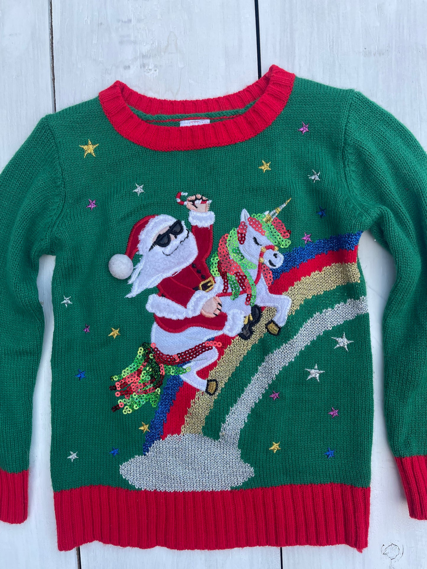 Suéter Santa con Unicornio, 4–5 años