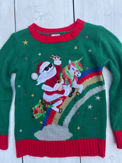 Suéter Santa con Unicornio, 4–5 años