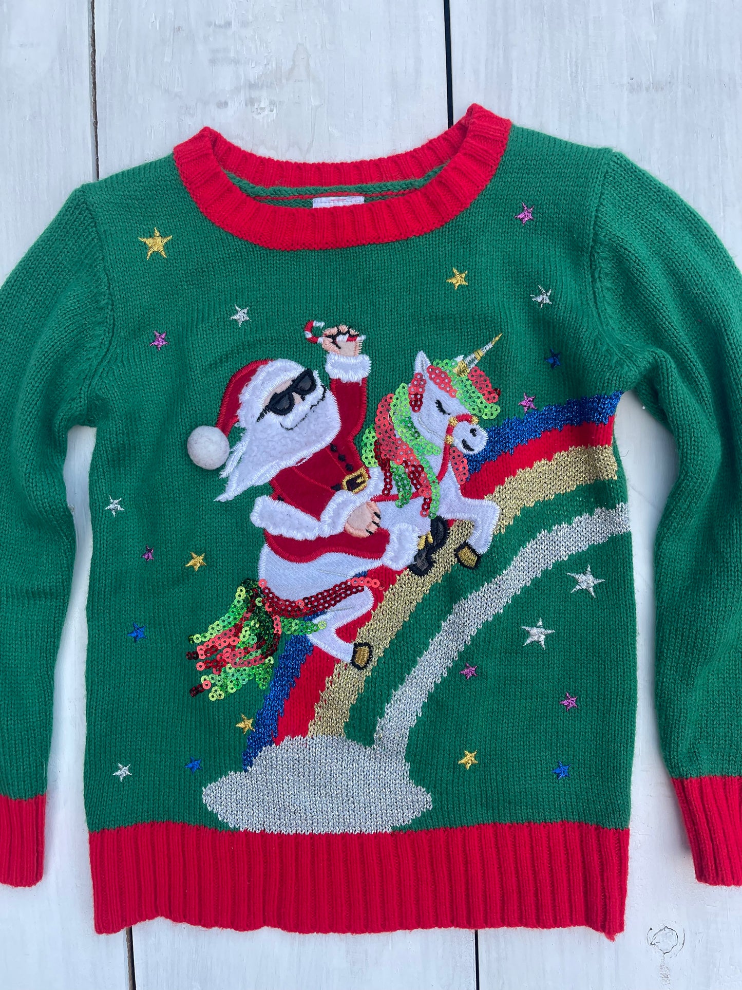 Suéter Santa con Unicornio, 4–5 años