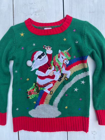 Suéter Santa con Unicornio, 4–5 años